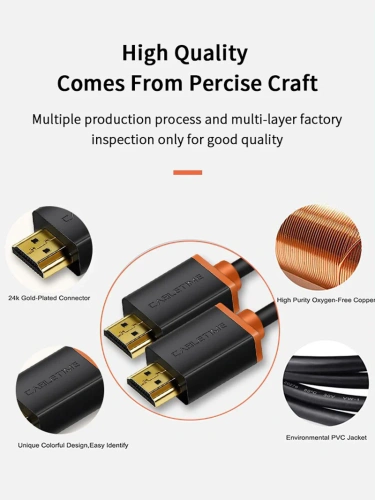 Кабель CABLETIME CH23H (CT-AV540-HE2GN-B1) HDMI2.0 AM/AM, 4k/60 Гц, позолоченный, черная ПВХ-оболочка фото 5 Кабель CABLETIME CH23H (CT-AV540-HE2GN-B1) HDMI2.0 AM/AM, 4k/60 Гц, позолоченный, черная ПВХ-оболочка фото 5