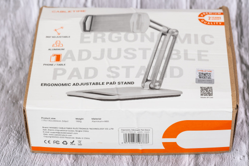 Регулируемая эргономичная подставка CABLETIME CS22S (CT-PS03-AS) – складная, устойчивая для планшетов/смартфонов 5-14 дюймов фото 9