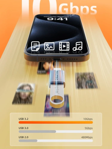 Адаптер CABLETIME CP81G (CT-CMAF10-AG) 10 Гбит/с USB3.2 USB-C Male to USB -A Female OTG алюминий фото 2