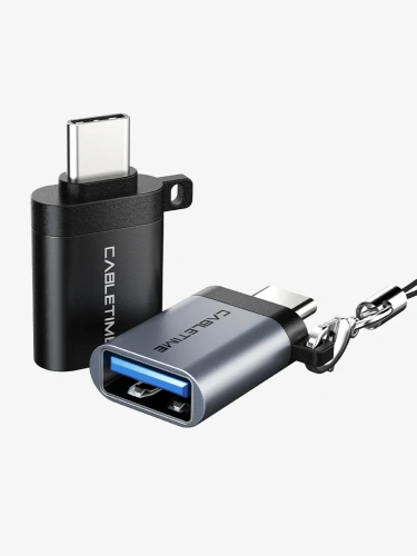 Адаптер CABLETIME CP71G (CT-OTG-CMAF-AGL) USB-C Male to USB3.0 A Female OTG С петлей для шнурка. Алюминий Адаптер CABLETIME CP71G (CT-OTG-CMAF-AGL) USB-C Male to USB3.0 A Female OTG С петлей для шнурка. Алюминий