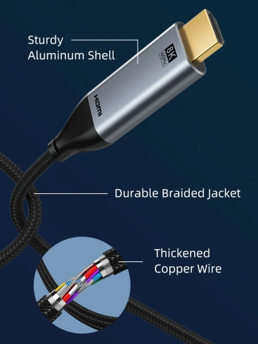 Кабель CABLETIME CC14L (CT-CMHD8K-AG2) USB TYPE C - HDMI 8K/60 Гц фото 7