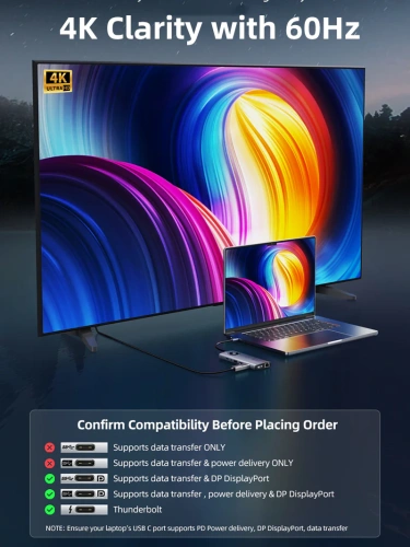 USB-Хаб (концентратор) CABLETIME CB90G (CT-HUBL1-AG) 12-в-1 USB-C HUB, 2 HDMI, 1 DisplayPort для ноутбука - Gray фото 7