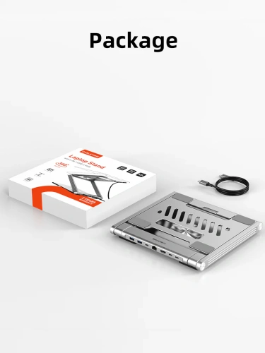 Подставка CABLETIME CS51S (CT-LSH01-AS) для ноутбука с вращением на 360° и концентратором 6-в-1 фото 7