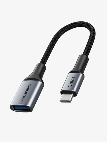 Кабель-адаптер CABLETIME CP60G (CT-CMAF3.0-AG0.15) USB-C Male - USB 3.0 AF OTG, 15 см, передача данных/зарядка, поддержка быстрой зарядки