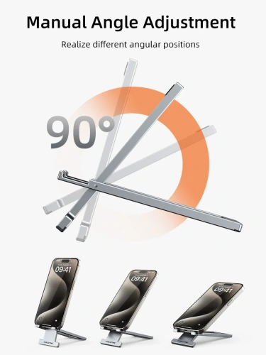 Складной алюминиевый держатель CABLETIME CS31G (CT-PH03-AG) для телефона фото 7