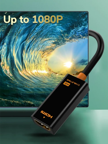 Кабель-адаптер CABLETIME CP22B (CT-AV586-01G-B0.2) DisplayPort - HDMI, Full HD (1920×1080p), 60 Гц, черный ПВХ фото 2