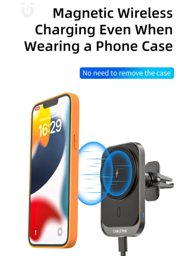 Беспроводное зарядное устройство CABLETIME CE11B (CT-WPH01-PG) автодержатель, Qi-зарядка 15 Вт, быстрая зарядка, автоматическое зажимание, магнитное крепление фото 4 Беспроводное зарядное устройство CABLETIME CE11B (CT-WPH01-PG) автодержатель, Qi-зарядка 15 Вт, быстрая зарядка, автоматическое зажимание, магнитное крепление фото 4