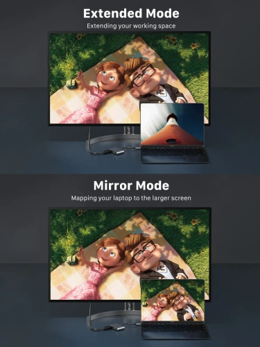 Док-станция CABLETIME CB41G (CT-C160-PU31-CMHV-S0.15) 4-в-1 USB тип C на HDMI+VGA фото 7