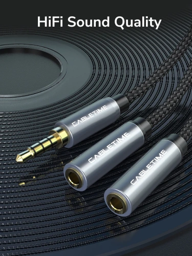 Аудиокабель CABLETIME CF14B (CT-AV309-P12G4P-S0.2) 3,5 мм 1/8" 4-контактный разветвитель, 20 см/8 дюймов фото 2 Аудиокабель CABLETIME CF14B (CT-AV309-P12G4P-S0.2) 3,5 мм 1/8" 4-контактный разветвитель, 20 см/8 дюймов фото 2