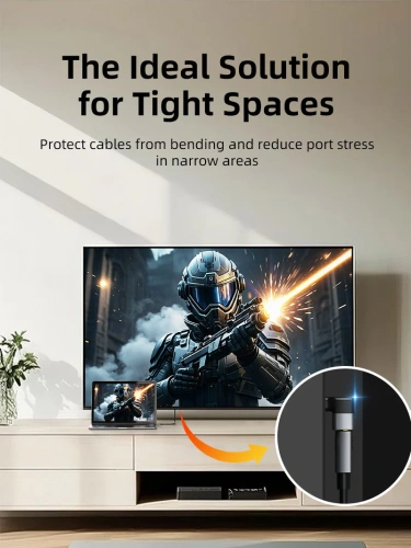 Угловой адаптер CABLETIME CP43G (CT-HMF8K-AGL) HDMI 8K HDMI 2.1 «папа-мама» — идеальное решение для ограниченного пространства фото 4 Угловой адаптер CABLETIME CP43G (CT-HMF8K-AGL) HDMI 8K HDMI 2.1 «папа-мама» — идеальное решение для ограниченного пространства фото 4