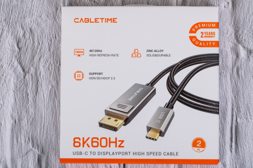 Кабель CABLETIME CC22L (CT-CMDP8K-ZG2) USB C-DisPlayPort 8K/60 Гц фото 12