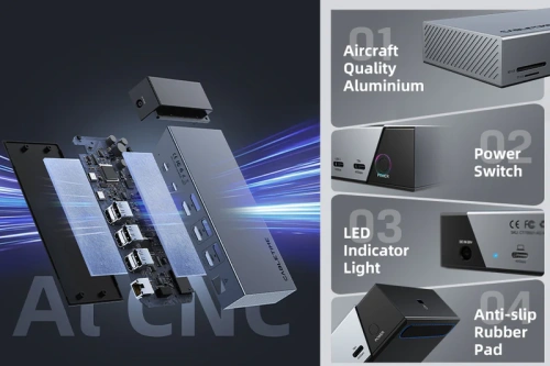 Многопортовая док-станция CABLETIME TB20G (CT-TB201-AG) 20-В-1 Thunderbolt 4 4K USB-C, USB-A, HDMI, DisplayPort, 3,5 мм стерео, RJ‑45, SD-карт, DC Chipset DL6950/ JHL8440, серый фото 11 Многопортовая док-станция CABLETIME TB20G (CT-TB201-AG) 20-В-1 Thunderbolt 4 4K USB-C, USB-A, HDMI, DisplayPort, 3,5 мм стерео, RJ‑45, SD-карт, DC Chipset DL6950/ JHL8440, серый фото 11