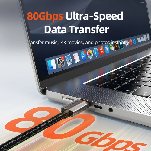 Кабель CABLETIME CU47H (CT-USB4V2-AG1) 1м USB4 V2.0 80G черный плетеный фото 2