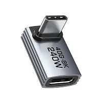 Адаптер CABLETIME CP84G (CT-OTG42-AG) USB4 Type-C OTG центральный L-образный 40 Гбит/с