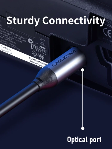 Кабель CABLETIME CF30N (CT-AV380-P04GN-S3) PRE TOSLINK M/M, цифровой аудиовыход. черный, алюминиевый фото 4