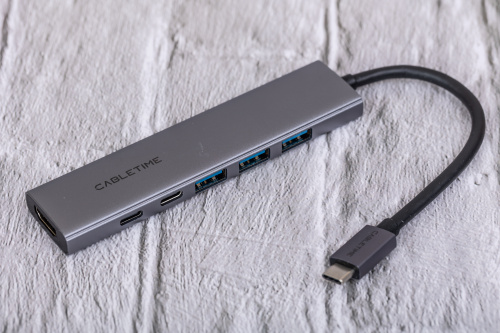 USB концентратор CABLETIME HB01G (CT-HBP1-AG6) 6-в-1 с HDMI, 100W PD для MacBook Pro/Air - Gray фото 16