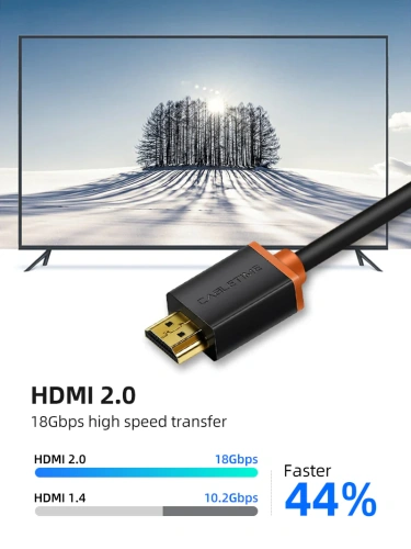 Кабель CABLETIME CH23H (CT-AV540-HE2GN-B1) HDMI2.0 AM/AM, 4k/60 Гц, позолоченный, черная ПВХ-оболочка фото 4 Кабель CABLETIME CH23H (CT-AV540-HE2GN-B1) HDMI2.0 AM/AM, 4k/60 Гц, позолоченный, черная ПВХ-оболочка фото 4