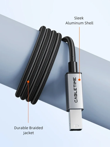 Кабель CABLETIME CA16H (CT-CMBM1-AG1) USB C 2.0 USB / Type C to USB type B фото 6 Кабель CABLETIME CA16H (CT-CMBM1-AG1) USB C 2.0 USB / Type C to USB type B фото 6