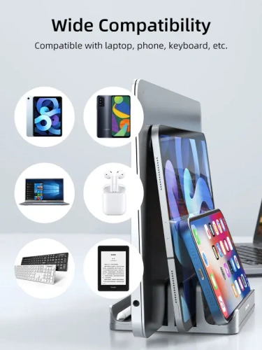 Вертикальная подставка CABLETIME CS14S (CT-VLP02-AS) для ноутбука, серебристый фото 6