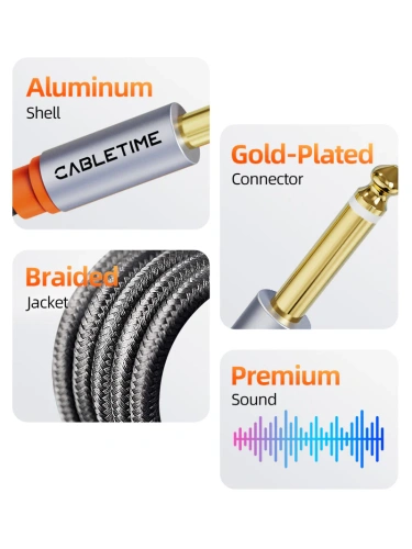 Стерео аудиокабель CABLETIME CF27E (CT-A35D6-AG0.5) 0,5 м, 3,5 мм - 2 6,35 мм - Black Braided фото 7 Стерео аудиокабель CABLETIME CF27E (CT-A35D6-AG0.5) 0,5 м, 3,5 мм - 2 6,35 мм - Black Braided фото 7