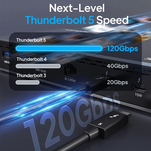 Док-станция CABLETIME TB51G (CT-TB511-AG) 11-в-1 Thunderbolt 5 - Space Grey фото 5 Док-станция CABLETIME TB51G (CT-TB511-AG) 11-в-1 Thunderbolt 5 - Space Grey фото 5