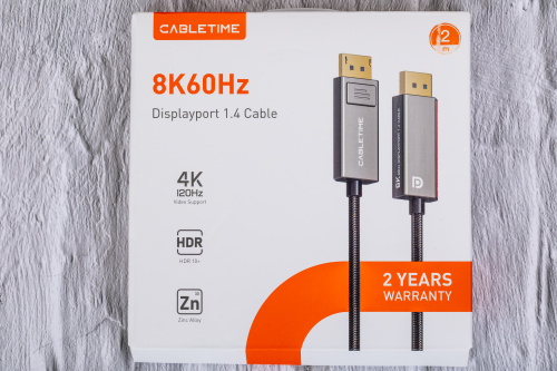 Кабель CABLETIME CD12L (CT-DP8K-ZG2) 8K 60 Гц Displayport 1.4 4K 144 Гц 10 футов для компьютера PS4 фото 7