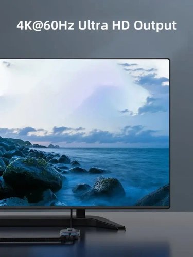 Переключатель CABLETIME CP30G (CT-HS4K-2G) HDMI 2-в-1, 4K@60 Гц, космический серый фото 4