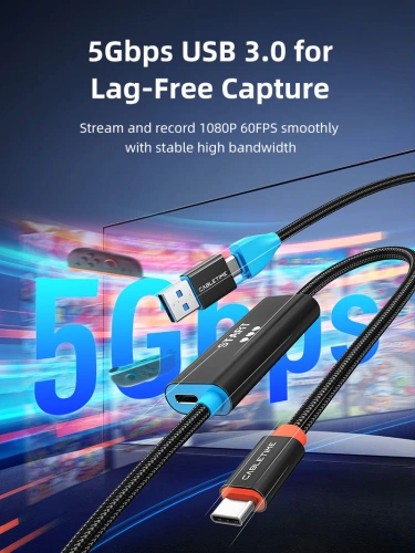 Кабель CABLETIME CC19L (CT-ACHC3P-AB1) 1 м USB A+C - USB-C для захвата изображения фото 7