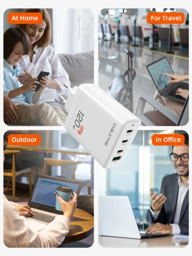 Зарядное устройство CABLETIME G120W (CT-GAN120-PW) GaN PD3.1 3C1A 120 Вт, белый фото 8