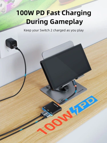 USB-Хаб (концентратор) CABLETIME CBS1B (CT-SHUB31-AB) 3-в-1 с поддержкой Switch2/1 - Black+Orange+Blue фото 5