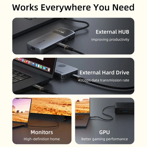 Кабель CABLETIME CU43N (CT-AUSB4-AB3) 3м USB4 40 Гбит/с черный фото 7