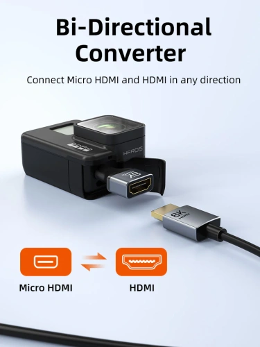 Адаптер CABLETIME CP46G (CT-DHF8K-AG) 8K Micro HDMI/HDMI «папа-мама» - алюминий + корпус из ПВХ фото 6