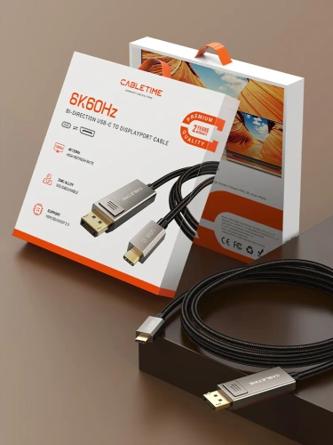 Кабель CABLETIME CC23N (CT-CBD8K-ZG3) USB TYPE C - DisplayPort 8K/60 Гц фото 10