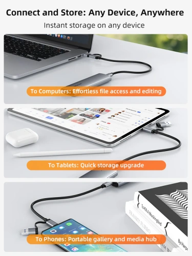 Внешний корпус USB-C CABLETIME CB32G (CT-SSD03-AG) USB 3.1 TYPE-C для NVME M.2 SSD PCIE CENGUE фото 4