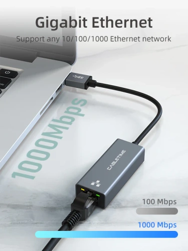 USB-Хаб CABLETIME CB50G (CT-AML1000-AG) USB 3,0 до гигабитного адаптера Ethernet 1000 Мбит /с фото 2