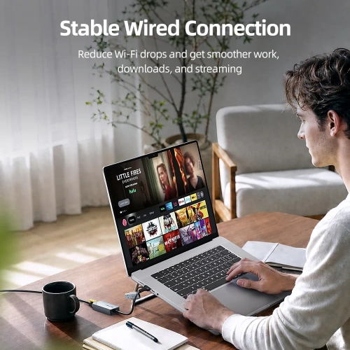 Адаптер CABLETIME CB58G CT-ACML5-AG USB A+C 3.0 — RJ45 5 Гбит/с - Space Grey фото 5