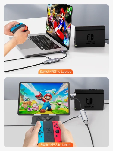 Адаптер видеозахвата CABLETIME CB66G (CT-ACHC3P-AG) USB 3.0 A+C в HDMI с помощью PD100W фото 4