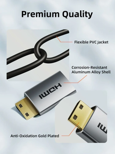 Кабель CABLETIME CH16E (CT-HDD8K-AG0.5) Micro HDMI-HDMI 8K60Hz фото 3
