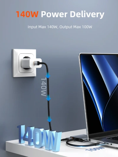 USB-концентратор CABLETIME CB75G (CT-CM1H4K-AG) 5-в-1 USB-C HUB, 10 Гбит/с, HDMI 4K@60Hz, 140W - Gray фото 5 USB-концентратор CABLETIME CB75G (CT-CM1H4K-AG) 5-в-1 USB-C HUB, 10 Гбит/с, HDMI 4K@60Hz, 140W - Gray фото 5