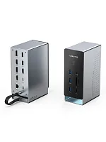Многопортовая док-станция CABLETIME CB18G (CT-DK181-DL)  16-В-1 8K USB-C с поддержкой macOS MST на Chipset RTD2183 (поддерживает 3 экрана)