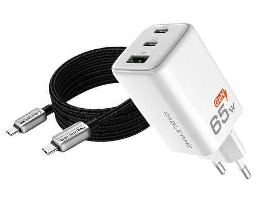 Комплект (Зарядное устройство CABLETIME GA65W+Магнитный кабель CABLETIME CU08H)(GA65W+CU06L) Комплект (Зарядное устройство CABLETIME GA65W+Магнитный кабель CABLETIME CU08H)(GA65W+CU06L)