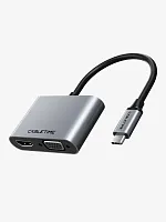 Док-станция CABLETIME CB41G (CT-C160-PU31-CMHV-S0.15) 4-в-1 USB тип C на HDMI+VGA