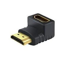Адаптер CABLETIME CP43U (AV599-HA10) HDMI Male/Female, 90Degree(S/S), позолоченный, черный, 4K/1080P