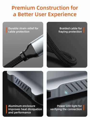 USB-концентратор CABLETIME CB70G (CT-CM2H8K-AG) 4-в-1 USB-C HUB, 8K, Dual 4K HDMI адаптер - Gray фото 6