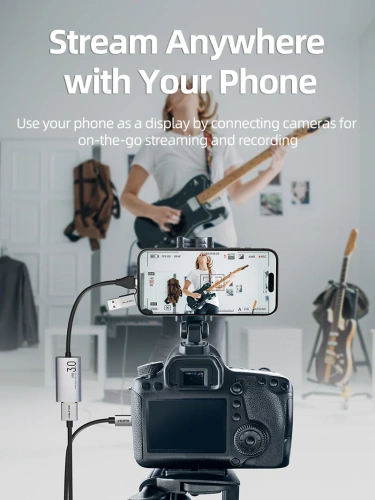 Адаптер видеозахвата CABLETIME CB64G (CT-ACHC-AG) USB A+C на HDMI, 1080p фото 5