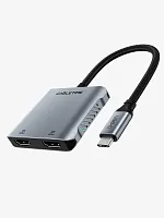 USB-концентратор CABLETIME CB73G (CT-CM2H4K-AG) 4-в-1 USB-C HUB, 4K@60Hz, MST, Dual HDMI адаптер - Gray