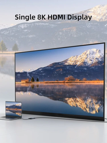 USB-концентратор CABLETIME CB71G (CT-CMDH8K-AG) 4-в-1 USB-C HUB, 8K, Dual 4K HDMI, DP адаптер - Gray фото 3