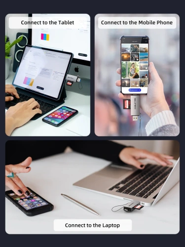 Кардридер CABLETIME CD40G (CT-ACSD3-AG) - USB 3.0, Type-C, адаптер SD/microSD, серый фото 5