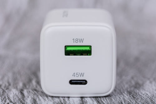 Зарядное устройство CABLETIME GA45W (CT-GAN45-PW) GaN PD3.0 45 Вт A+C, белый фото 5