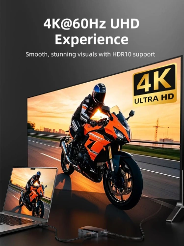 Переключатель CABLETIME CP35G (CT-HS4K3-AG) 3-в-1, HDMI 2.1, 4K@60 Гц, космический серый фото 4